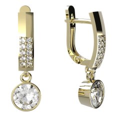 BG zlaté náušnice 724 Žluté zlato - 585 Diamant