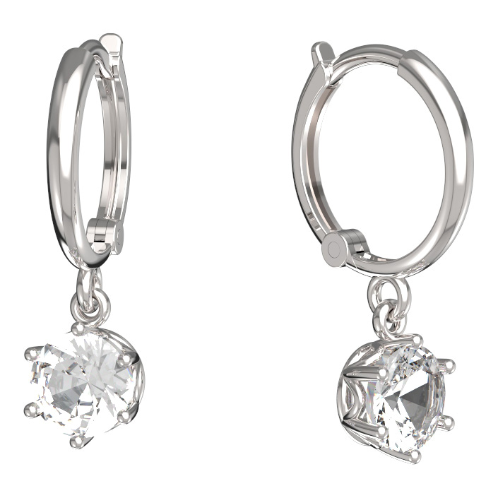 BeKid dětské náušnice 1295 Bílé zlato - 585 Diamant