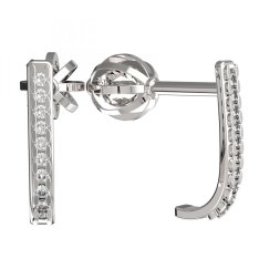BG zlaté náušnice 89 Bílé zlato - 585 Diamant