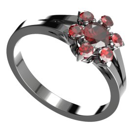 BG prstýnek 978 Stříbro 925 - ruthenium (30-90dní) Granát