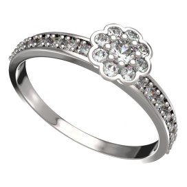 BG zlatý prstýnek 552 E Bílé zlato - 585 Diamant