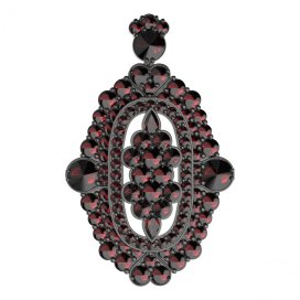 BG brož 348 Stříbro 925 - ruthenium (30-90dní) Granát