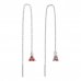 BeKid, Gold kids earrings -773 - Switching on: Chain 9 cm, Metal: White gold 585, Stone: Red cubic zircon