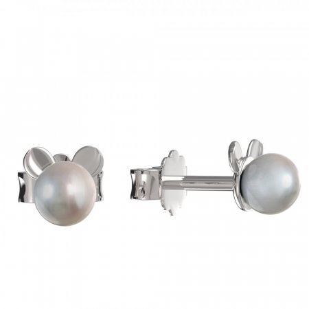 BeKid children's earrings with pearl 1397 - Einschalten: Puzeta, Metall: Weißes Gold 585, Stein: weiße Perle