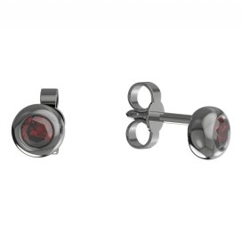 BG náušnice český přírodní granát nebo vltavín 102 Stříbro 925 - ruthenium (30-90dní) Granát