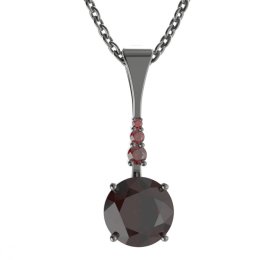 BG přívěs kruhového tvaru 475-B Stříbro 925 - ruthenium (30-90dní) Granát