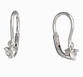 BeKid dětské náušnice 779 Bílé zlato - 585 Diamant