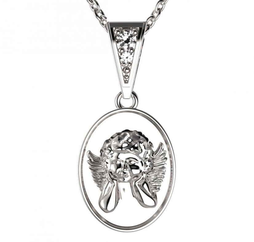 BG přívěšek anděl 1181 Bílé zlato - 585 Diamant