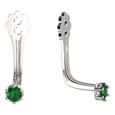 BeKid zlatý kompoment dětské náušnice 2MM - 2 Bílé zlato - 585 Zelený kubický zirkon