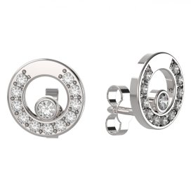 BG zlaté diamantové náušnice 1579 Bílé zlato - 585 Diamant lab-grown