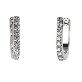 BG zlaté náušnice 91 Bílé zlato - 585 Diamant