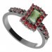 BG prsten 431-Z obdelníkového tvaru - Kov: Stříbro 925 - rhodium, Kámen: Granát