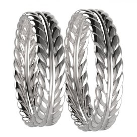 BG zlatý snubní prsten SN08 Pánský, Bílé zlato - 585