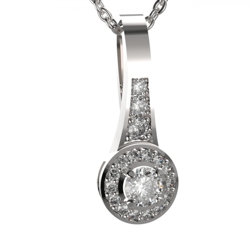 BG zlatý diamantový přívěšek  651 Bílé zlato - 585 Diamant lab-grown