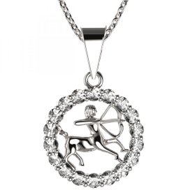 BG zlatý přívěšek Střelec 044 Bílé zlato - 585 Bílý kubický zirkon