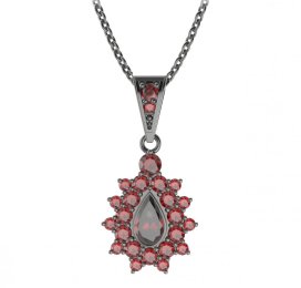 BG přívěs kapkovitého tvaru 147-1 Stříbro 925 - ruthenium (30-90dní) Granát