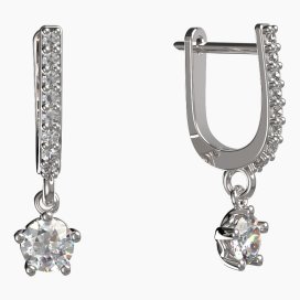 BG zlaté náušnice 874 Bílé zlato - 585 Diamant
