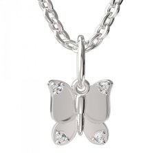 BeKid dětský přívěšek  motýlek 845 Bílé zlato - 585 Diamant