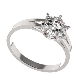 BG zlatý prstýnek 978s Bílé zlato - 585 Diamant