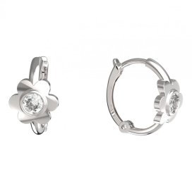 BeKid Kytička dětské zlaté náušnice 1342 - kruhy Bílé zlato - 585 Bílý kubický zirkon