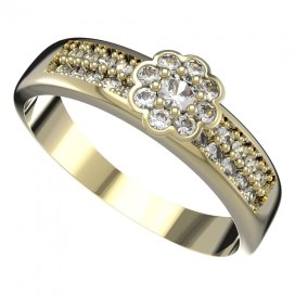 BG zlatý prstýnek 552 F Žluté zlato - 585 Diamant