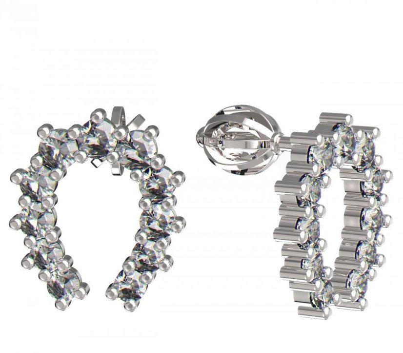 Bg náušnice 001 Bílé zlato - 585 Diamant