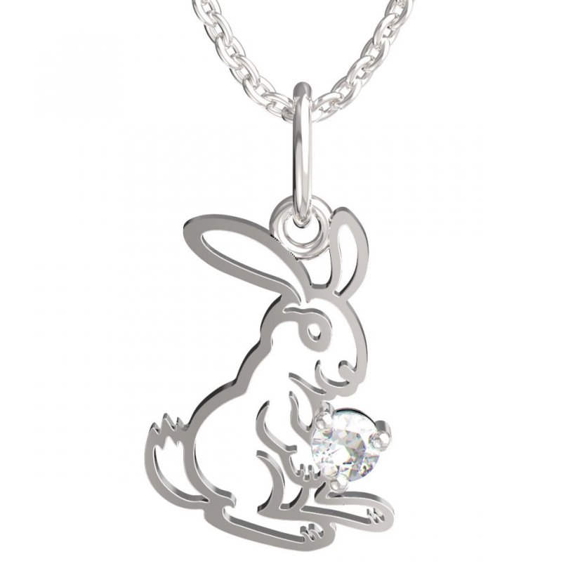 BeKid dětský přívěšek zajíček 1186 Bílé zlato - 585 Diamant
