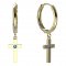 BeKid, Gold kids earrings -1104 - Switching on: Pendant hanger, Metal: White gold 585, Stone: Light blue cubic zircon