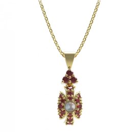 BG přívěs s přírodní perlou 537-87 Stříbro 925 - pozlacené Granát a perla