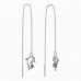 BeKid, Gold kids earrings -1183 - Switching on: Chain 9 cm, Metal: White gold 585, Stone: Light blue cubic zircon