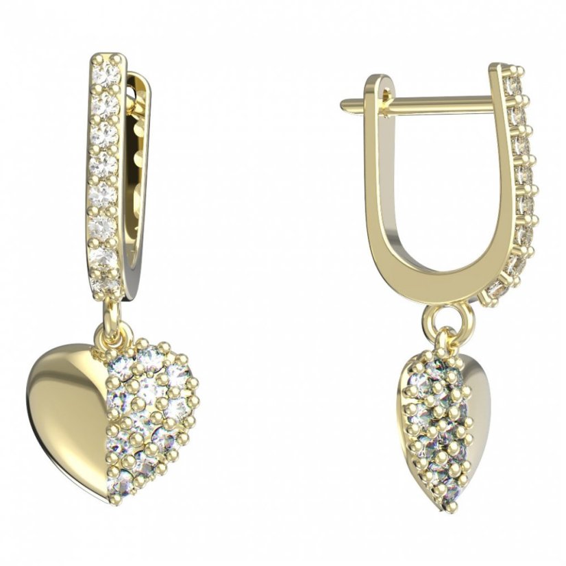 BeKid dětské náušnice srdíčko 865 Žluté zlato - 585 Diamant