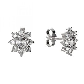 BG zlaté náušnice s diamanty 627 Bílé zlato - 585 Diamant lab-grown