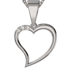 BG zlatý přívěšek srdíčko 1266 Bílé zlato - 585 Diamant