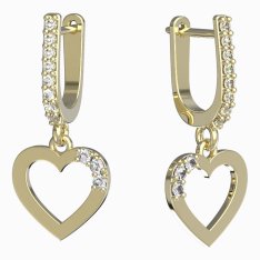 BeKid dívčí náušnice srdíčko 1257 Žluté zlato - 585 Bílý kubický zirkon