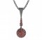 BG pendant circular 534-B - Metal: Silver 925 - rhodium, Stone: Garnet