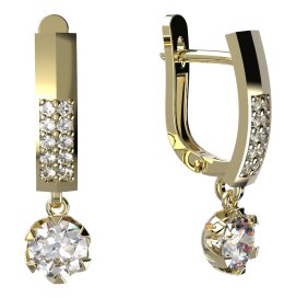 BG zlaté náušnice 872 Žluté zlato - 585 Diamant