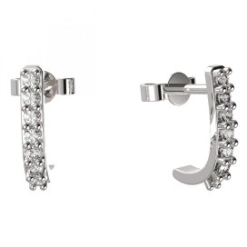 BG zlaté náušnice 84 Bílé zlato - 585 Diamant