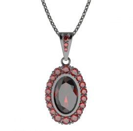 BG přívěs oválný 523-2 Stříbro 925 - ruthenium (30-90dní) Granát