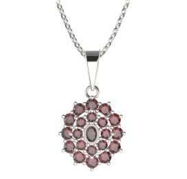 BG přívěs oválný 009-0 Stříbro 925 - rhodium Granát