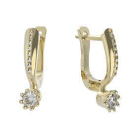 BG zlaté náušnice 554 Žluté zlato - 585 Diamant