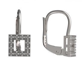 BG zlaté náušnice se zirkony nebo diamanty 1484 Bílé zlato - 585 Bílý kubický zirkon