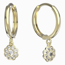 BG zlaté náušnice 552 Žluté zlato - 585 Diamant