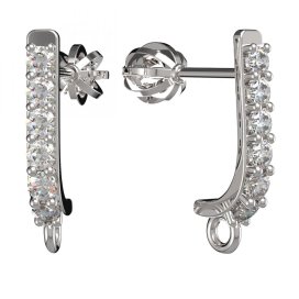 BG zlatý závěs dámské náušnice /94 Bílé zlato - 585 Bílý kubický zirkon