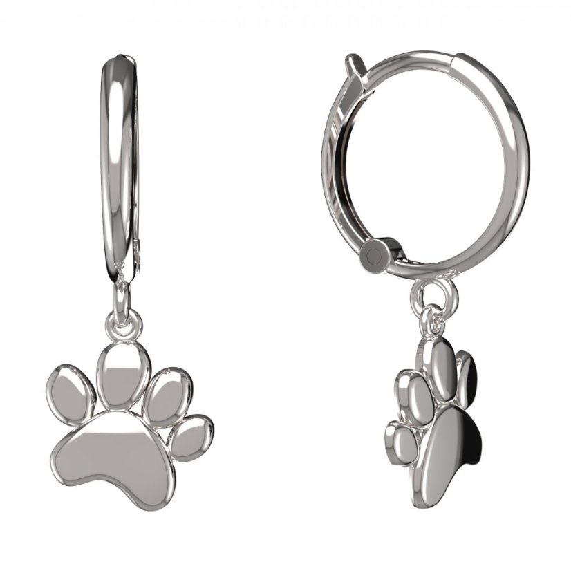 BG zlaté náušnice tlapka1367 Bílé zlato - 585