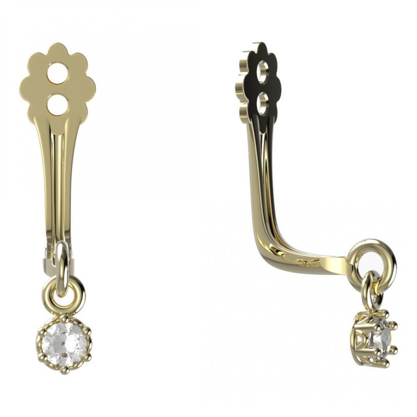 BeKid zlatý kompoment dětské náušnice 2MM - I2 Žluté zlato - 585 Diamant