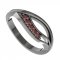 BG prsten přírodní broušený granát   462 - Kov: Stříbro 925 - rhodium, Kámen: Granát