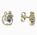 BeKid, Gold kids earrings -1192 - Switching on: Puzeta, Metal: Yellow gold 585, Stone: Light blue cubic zircon