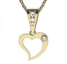 BG zlatý diamantový přívěšek srdíčko 1269 Žluté zlato - 585 Diamant lab-grown