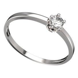 BG zlatý prstýnek 873 C Bílé zlato - 585 Diamant