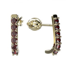 BG náušnice s českým granátem  93 Žluté zlato - 585 Granát